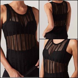 BLANC NOIR NWT Black Linear Mesh Tank Top SIze S